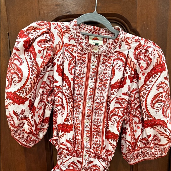 FARM Rio Red and Cream Patterned Romper - Picture 5 of 7